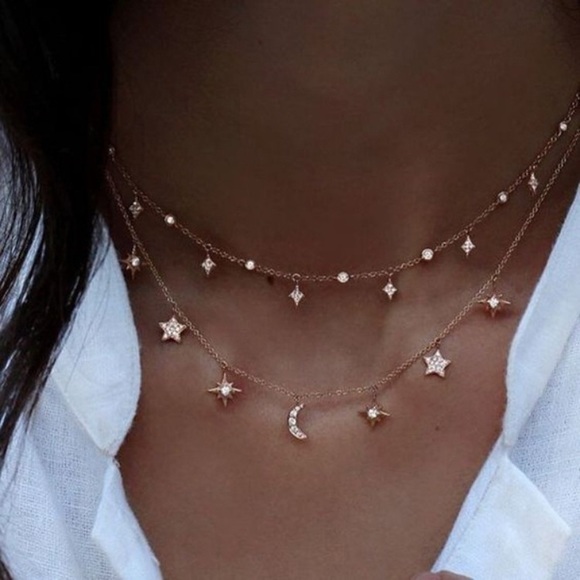 Kathrono Jewelry - ⭐️ Awesome Boho celestial Double layered chain star & moon in various colors